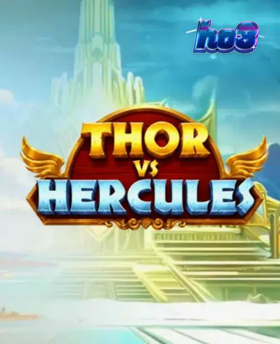 Pemandangan visual permainan slot Thor vs Hercules dengan latar belakang mitologi.